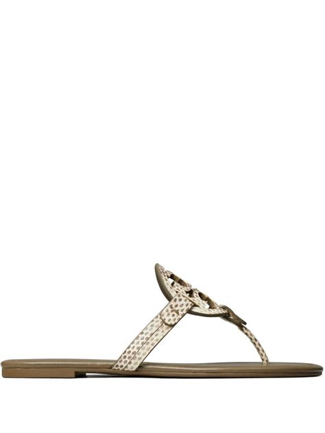 Tory Burch Miller Leather Sandals Neutrals Farfetch