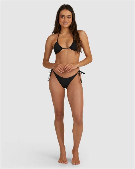 Billabong Sol Searcher Tie Side Tanga Bikini Bottom Black SurfStitch