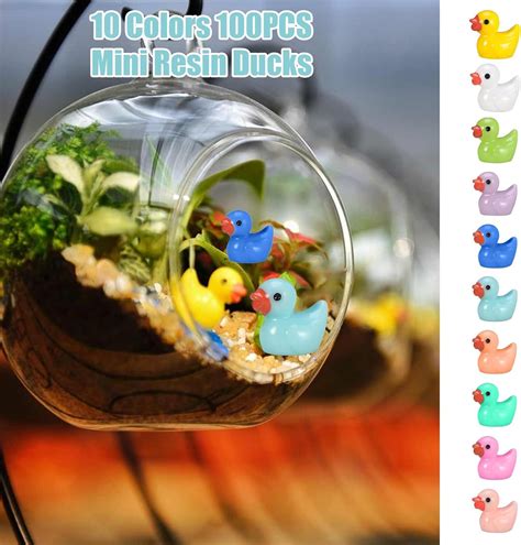 Movstriker Pcs Mini Resin Ducks Realistic Shape Tiny Ducks Color