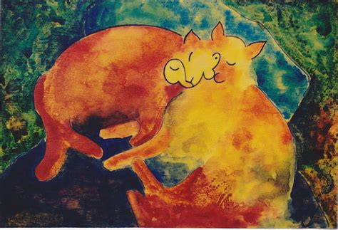 Klee S Sleeping Cats By Eve Riser Roberts Cat Art Cat Painting Cats