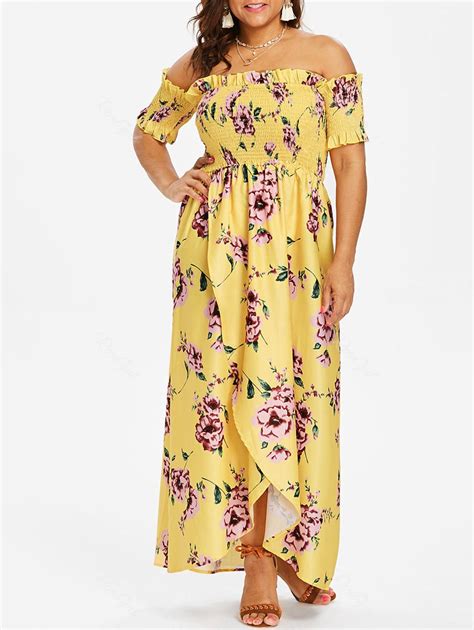 [29 Off] Plus Size Smocked Floral Dress Rosegal