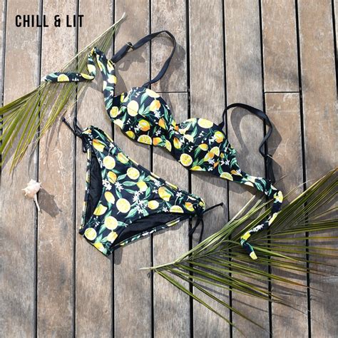 Maillot De Bain Bikini Tropical Taille Haute Avec Nœud Chill Lit Tunisie