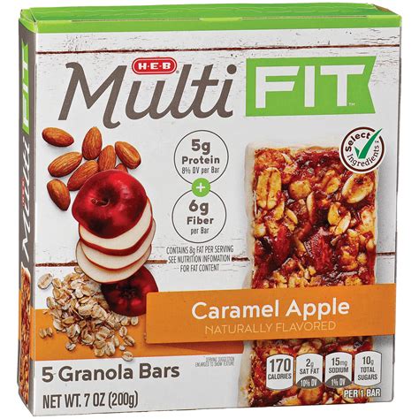 H E B Select Ingredients Multi Fit Caramel Apple Granola Bars Shop Granola And Snack Bars At H E B