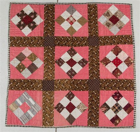 Nine Patch Pieced Quilt Circa Primitive Quilts Antique Quilts