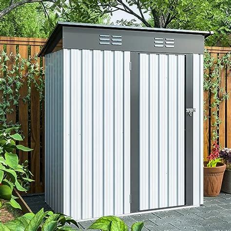 Amazon 5 X 3 Ft Outdoor Storage Shed Galvanized Metal Garden