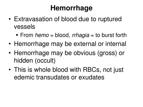 Ppt Hemorrhage Powerpoint Presentation Free Download Id2289223