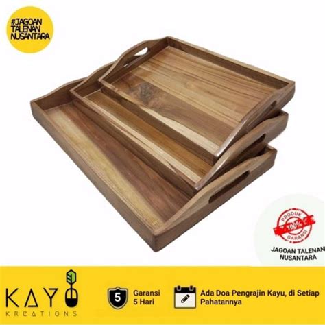 Promo Nampan Tray Baki Serbaguna Kayu Jati Peralatan Dapur Kayu Tempat