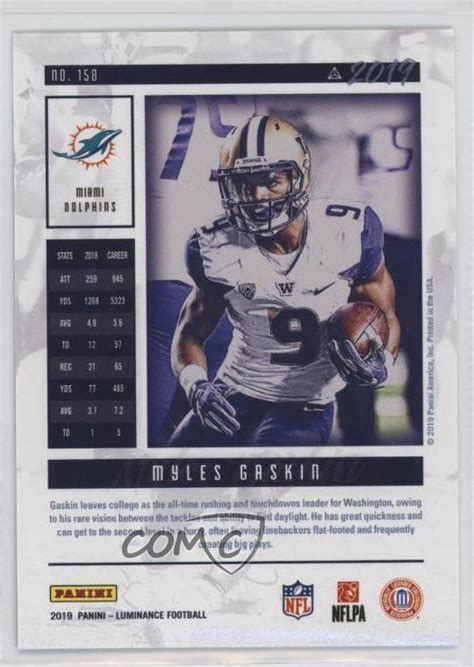 Panini Luminance Rookie Green Myles Gaskin Rc For