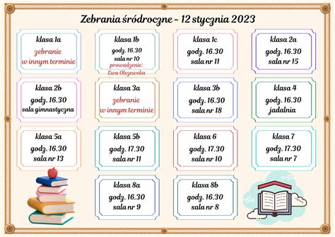 Harmonogram zebrań śródrocznych z rodzicami Szkoła Podstawowa Nr 130