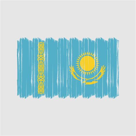 Kazakhstan Flag Brush Vector. National Flag Brush Vector Design ...