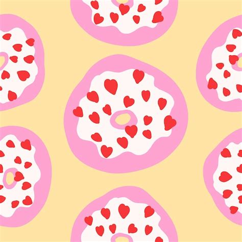 Premium Vector Seamless Donuts Pattern In Cartoon Flat Style