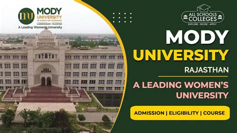 Mody University Rajasthan Top Women University In India Know Course