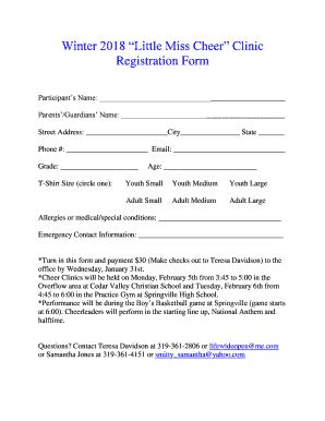 Fillable Online Ams Cheer Tryout Packet Fax Email Print Pdffiller