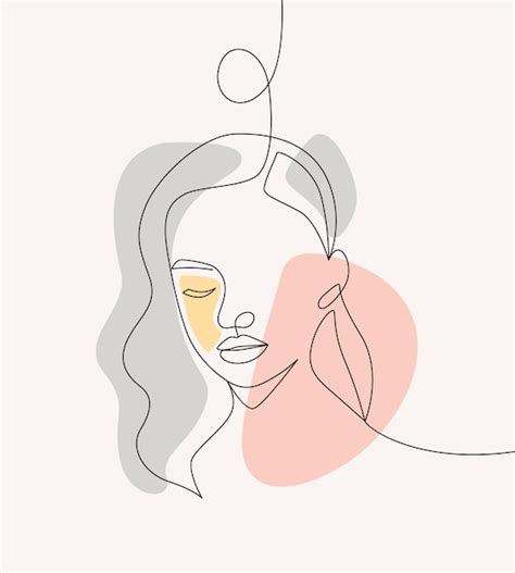 Belle Femme Et Fleurs Dans Un Style Art Minimal A Vecteur Premium