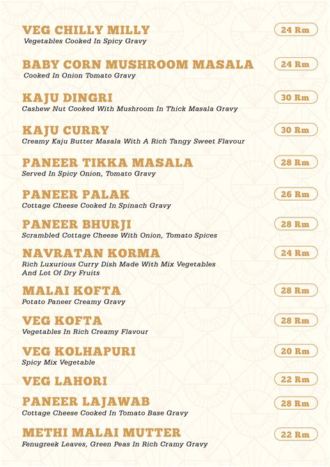 Menu - Bombay Grand - Indian cuisine in KL