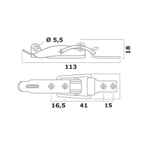 Verrou à levier inox qualité marine OSCULATI pour coffre cockpit de