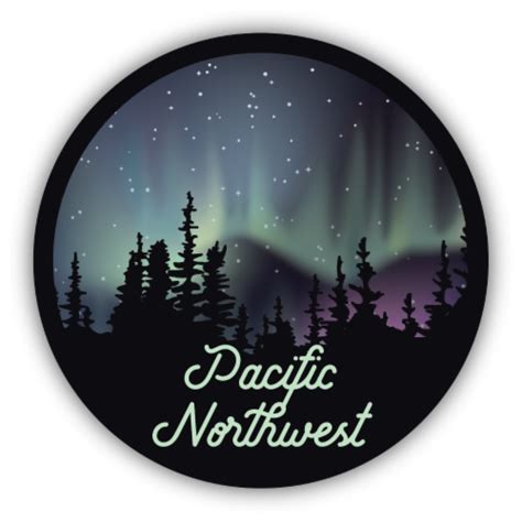 Stickers Northwest Pacific Northwest Northern Lights Vinyl Sticker 1