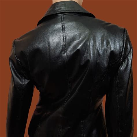 Y K Danier Black Leather Moto Biker Jacket Womens Siz Gem