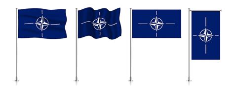 Premium Vector Vector Set Of Nato Flags On A Metallic Pole Isolated