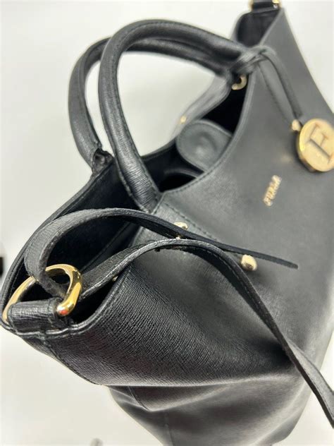 FURLA Black Leather Alissa Tote Bag On Carousell