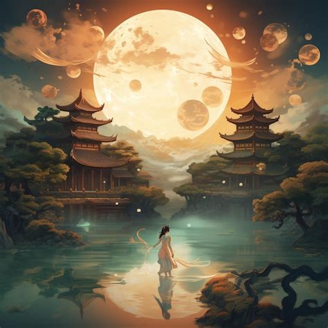 Premium Ai Image Beautiful Art Ancient Chinese Girl Flying Towards