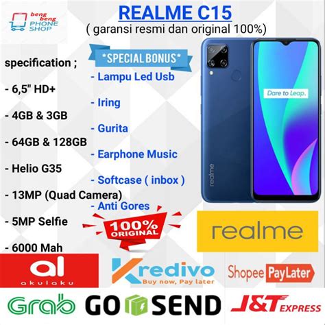 Jual Realme C15 Ram 464gb And 332gb Garansi Resmi Realme Indonesia Hp