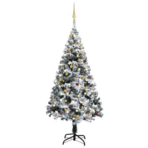 Árvore de Natal artificial c luzes LED e bolas 180cm PVC verde Loja