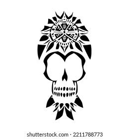 Skull Cherokee Tribal Tattoo Design Vector Stock Vector (Royalty Free ...