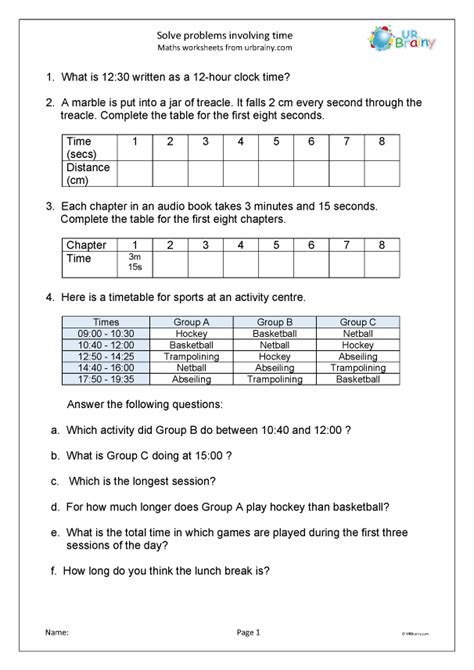 Solve Problems Involving Time Reasoningproblem Solving Maths Worksheets For Year 6 Age 10 11