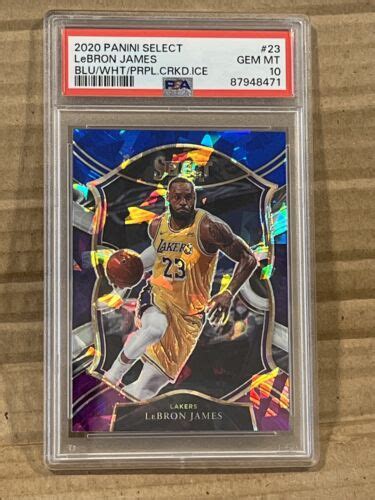 Lebron James Select Concourse Blue White Purple Cracked Ice Psa