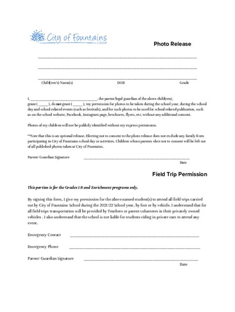 Fillable Online Parent Consent And Liability Form Fax Email Print