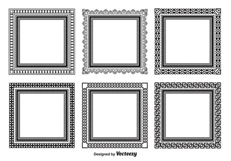 Dekorative Quadratische Rahmen Set Vektor Kunst Bei Vecteezy