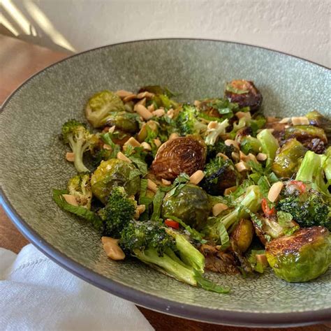 Charred Broccoli And Brussel Sprouts Salad Rosanna Etc