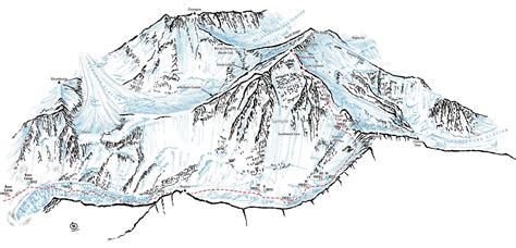 Mount Everest Showing the South Col Route. Line Illustration - Etsy UK