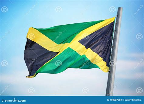 Jamaican Flag Stock Photo Image Of Fabric Blowing 109727302