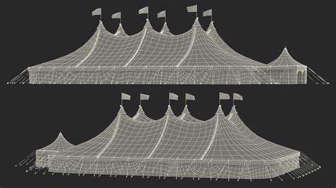 Circus Tent Dark Red 3d Model 49 3ds Blend C4d Fbx Max Ma Lxo