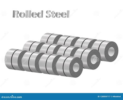 Rolled Steel Coil Isolated Vector Steel Straps In Factory Warehouse