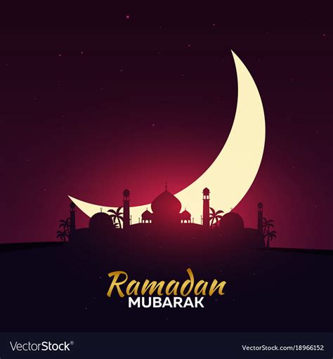 Ramadan Kareem Mubarak Greeting Card Royalty Free Vector