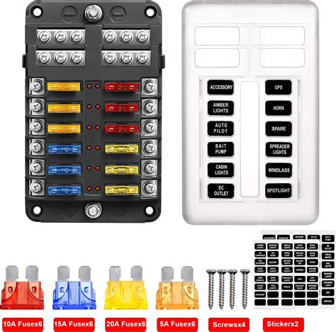 Kofarrten Way Blade Fuse Block V Automotive Fuse Box Holder