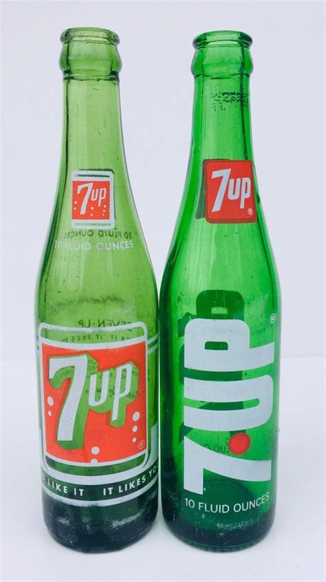 Vintage 7 Up Soda Pop Bottle Glass Green Red White Lot Of 2 Etsy Pop Bottles Vintage Soda