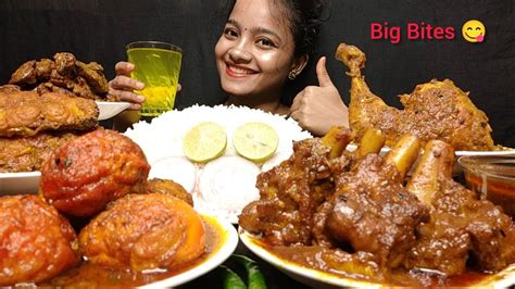 Asmr Mutton Curry Chicken Curry Rohu Fish Curry Egg Curry Liver