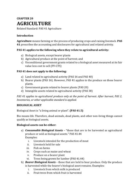 Biological Assets By Zeus Vernon Millan Chapter Agriculture