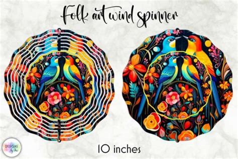 Folk Flowers Wind Spinner Print Graphic By Designs By Ira · Creative Fabrica