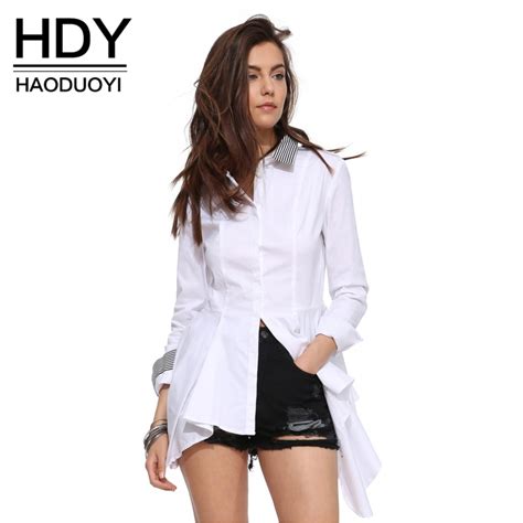 Hdy Haoduoyi Fashion Women Dresses Asymmetrical Mini Dress Long Sleeve