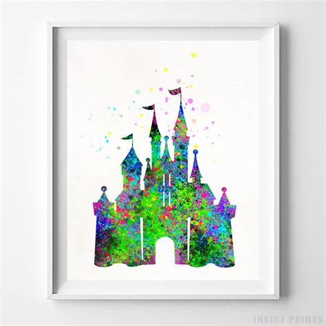 Disney Castle Poster, Disney Castle, Disney Castle Art, Watercolor Art ...