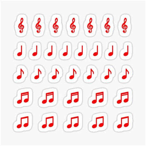 "Red music notes" Sticker for Sale by OkihanaShop | Redbubble