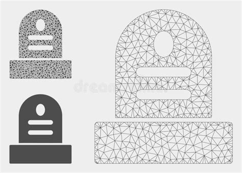 Ernster Steinvektor Mesh Carcass Model Und Dreieck Mosaik Ikone Vektor