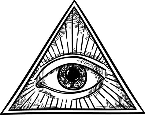 Black And White All Seeing Eye Of Providence In Simple Pyramid Vinyl