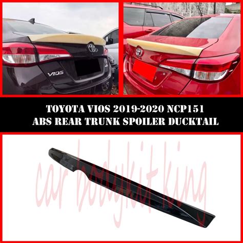 Toyota Vios Ncp Abs Rear Trunk Spoiler Ducktail Abs Skirt