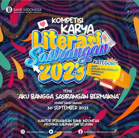 Kompetisi Karya Literasi Sasirangan Digelar Bank Indonesia Yuk